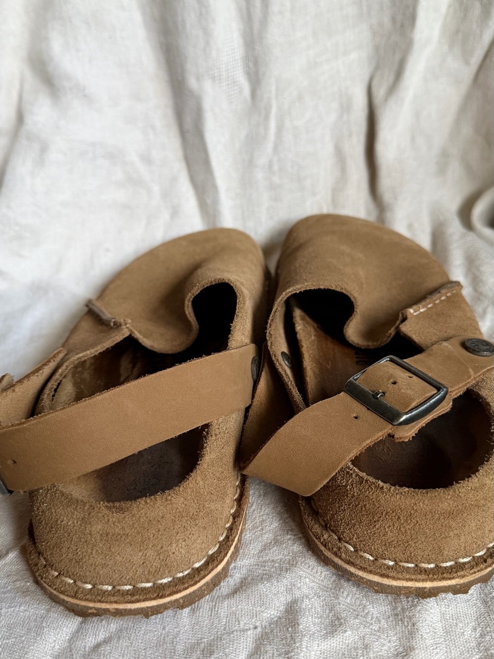 Birkenstock Lutry Suede Clog in Tan - Picture 5 of 7